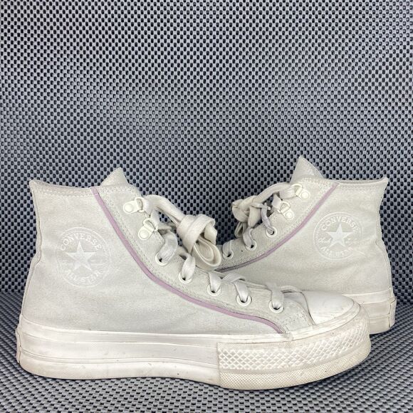 Converse All Star Hi Lift Platform Sneakers Womens Size 8.5 Leather A05962C - Picture 3 of 13
